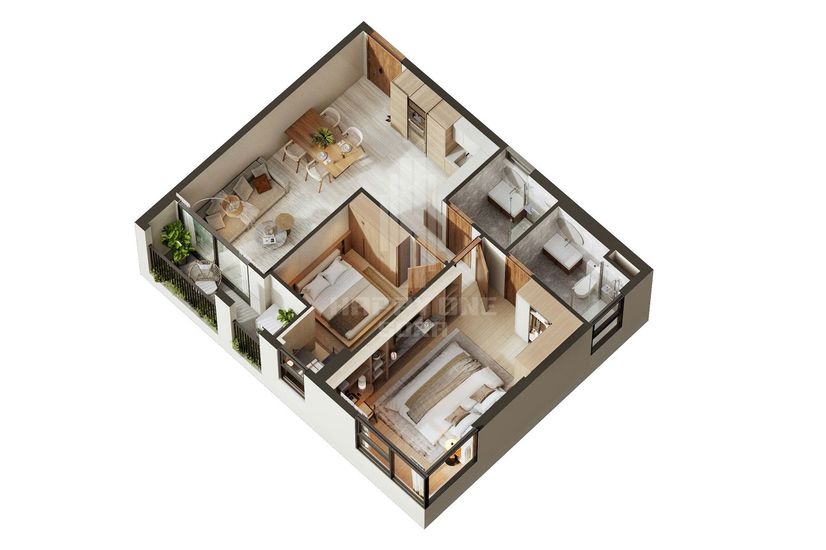 Căn 2 phòng ngủ Aria Bay Hạ Long